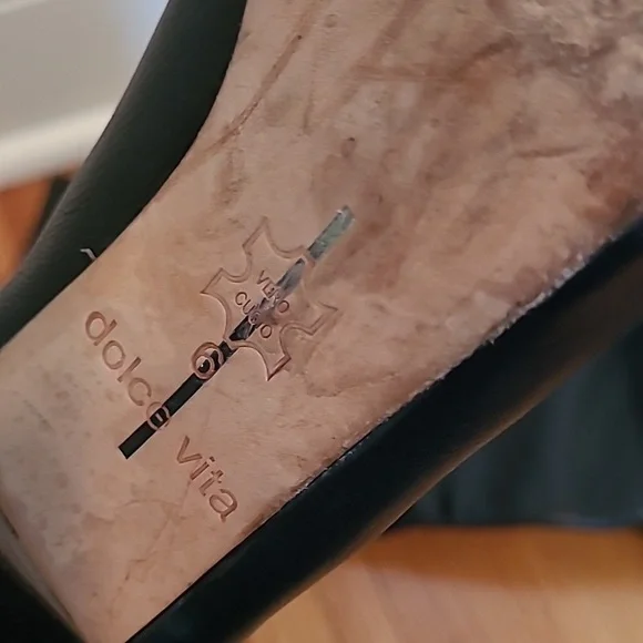 Dolce Vita Black Leather Knee Hi Boots Y2K - Picture 9 of 10